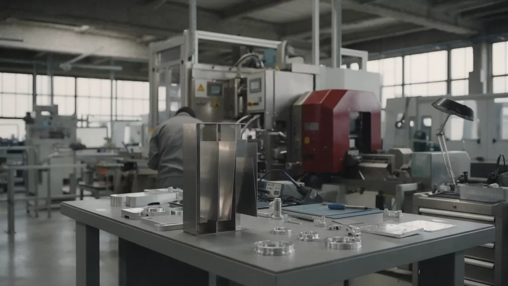 Atelier de mécanique de précision dans une PME industrielle française, illustration des actifs non cotés financés par l'épargne retraite d'entreprise depuis la loi Industrie verte